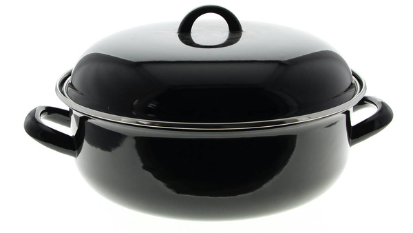 GARNEK EMALIOWANY CZARNA EMALIA 28CM 4.5L BIGOS
