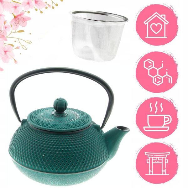 IMBRYK ZAPARZACZ ŻELIWNY Z SITKIEM DO ZIÓŁ HERBATY CZAJNIk 0.8 L ŻELIWO