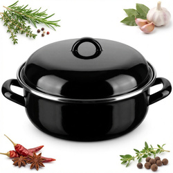 GARNEK EMALIOWANY CZARNA EMALIA 28CM 4.5L BIGOS
