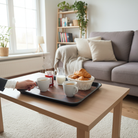 TACA KUCHENNA KELNERSKA ANTYPOŚLIZGOWA CZARNA PROSTOKĄT 45,5×35,5×2 CM