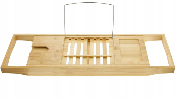 BAMBUSOWA PÓŁKA NA WANNĘ REGULOWANNA NAKŁADKA