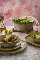 SERWIS OBIADOWY CERAMICZNY 18 ELEMENTÓW DLA 6 OSÓB LIGHT BROWN OMBRES INSTA