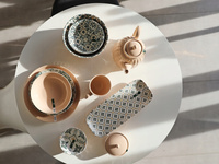 Ceramiczny TALERZ głęboki DO ZUPY 18cm linia MOSAIQUE BEIGE bez wzoru