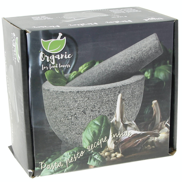 MOŹDZIERZ KUCHENNY Z TŁUCZKIEM SOLIDNY KAMIENNY GRANITOWY 14,5 cm MASYWNY