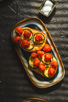 PÓŁMISEK TALERZ CERAMICZNY PROSTOKĄTNY OMBRES 30 CM DO SERWOWANIA DAŃ