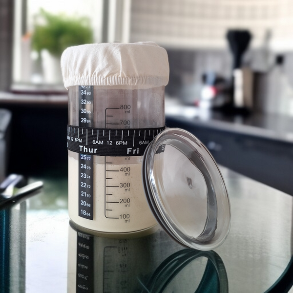 POJEMNIK DO ZAKWASU ROBIENIA NA CHLEB SŁOIK FERMENTACYJNY 800ml ZESTAW