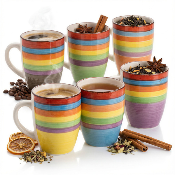 KUBKI CERAMICZNE KUBEK DO KAWY HERBATY ZESTAW 6