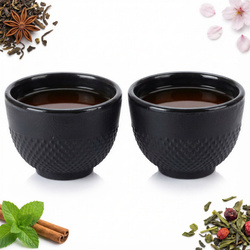 CZARKI ŻELIWNE 2 SZT ZESTAW ŻELIWNY DO HERBATY