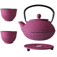 CZAJNIK IMBRYK ŻELIWNY 0,8L ZAPARZACZ SITKO DO HERBATY +2 CZARKI +PODKŁADKA