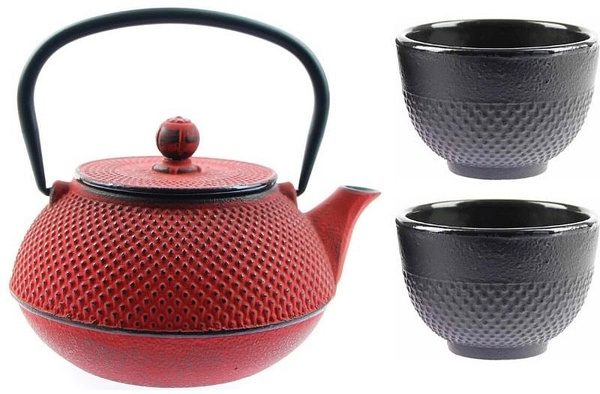 CZAJNIK 0,8L IMBRYK 2x CZARKI ZESTAW ŻELIWNY