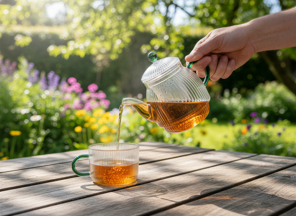 CZAJNIK DZBANEK Z ZAPARZACZEM 0,5L Z FILIŻANA 250ml ZESTAW DO HERBATY SZKŁO