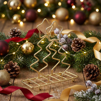 SERWETNIK CHOINKA POJEMNIK NA SERWETKI ZŁOTY STOJAK  STALOWY 18×16,5 CM