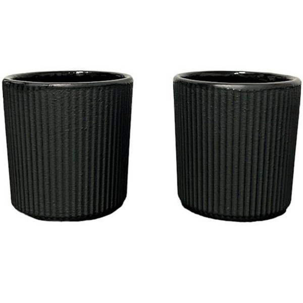 CZARKI CZARNE ŻELIWNE FILIŻANKI 2 SZT ZESTAW ŻELIWNY DO HERBATY ZIÓŁ 100ml