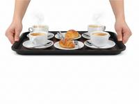 TACA KELNERSKA KUCHENNA CZARNA PROSTOKĄTNA 41,5×30,5cm DO SERWOWANIA