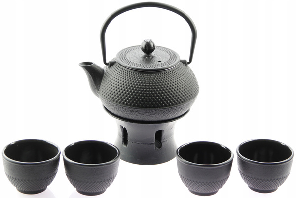 ŻELIWNY ZESTAW CZARKI ŻELIWNE CZAJNIK DO HERBATY