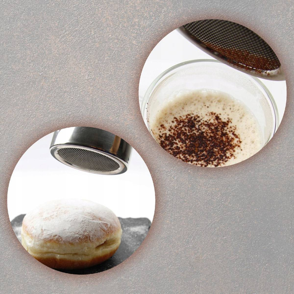 POJEMNIK Z SITKIEM DO CUKRU PUDRU POSYPEK CYNAMONU