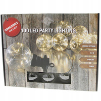 GIRLANDA ŻARÓWKAMI 100 LED Z GNIAZDEM DO ŁĄCZENIA