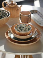 Ceramiczny TALERZ deserowy 21cm linia MOSAIQUE BEIGE bez wzoru