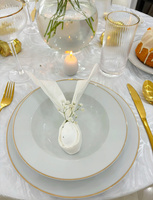 Kieliszek do wina szklany ryflowany ZŁOTY PASEK