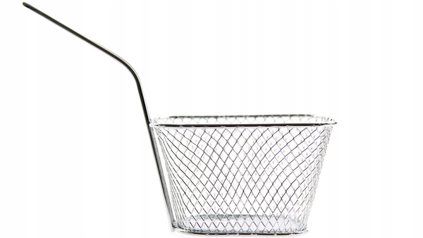 KOSZYK MINI KOSZYCZEK DO DO SERWOWANIA PRZEKĄSEK MIEŚCI 100G FRYTEK STALOWY