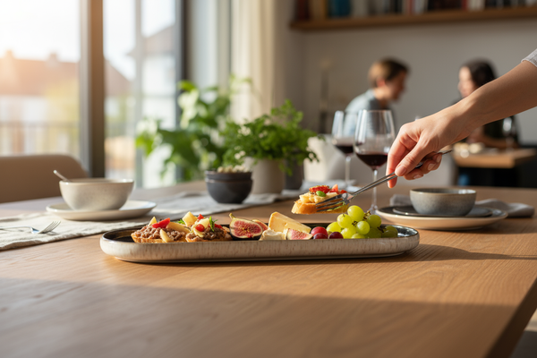 TALERZ CERAMIKA 40 CM LUNA LINE OWALNY DUŻY DO SERWOWANIA