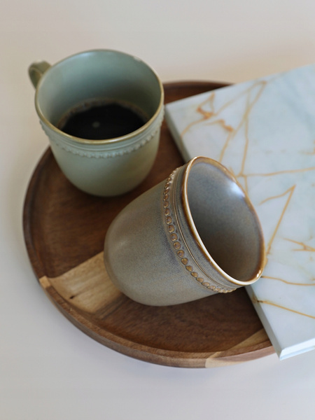 KUBEK ceramiczny BALLES 360 ml brązowy