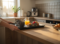 TACA KUCHENNA KELNERSKA CZARNA ANTYPOŚLIZGOWA 45,5×35,5×2 CM PROSTOKĄTNA