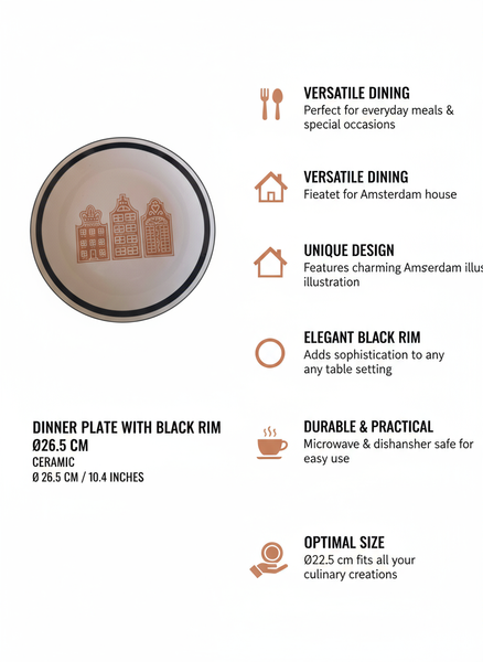 TALERZ OBIADOWY DUŻY Ø26,5CM PŁASKI CERAMIKA PATERA DO SERWOWANIA DAŃ