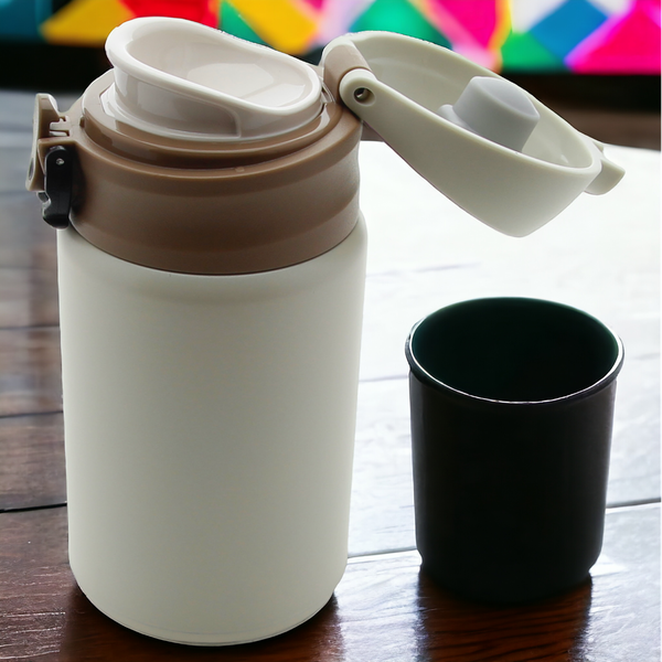 TERMOS KUBEK TERMICZNY PODRÓŻNY STALOWY 300ml BUTELKA DO WODY CIEPŁEJ MLEKA