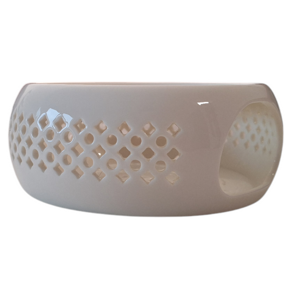 PODGRZEWACZ CERAMICZNY DO DZBNAKA CZAJNIKA NA ŚWIECZKĘ TEA LIGHT BIAŁY