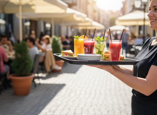 TACA KELNERSKA KUCHENNA CZARNA PROSTOKĄTNA ANTYPOŚLIZGOWA 41.5×30.5×2 cm