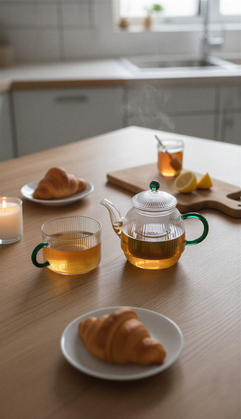 CZAJNIK DZBANEK Z ZAPARZACZEM 0,5L Z FILIŻANA 250ml ZESTAW DO HERBATY SZKŁO