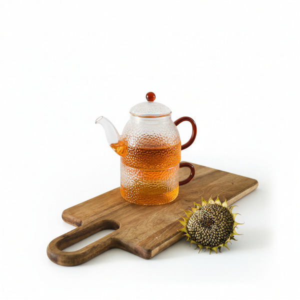 CZAJNIK DZBANEK Z ZAPARZACZEM 0,5L Z FILIŻANA 250ml ZESTAW DO HERBATY SZKŁO