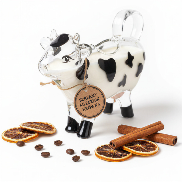 MLECZNIK DZBANEK SZKLANY KROWA DO MLEKA ŚMIETANKI SOSU KRÓWKA 120 ML