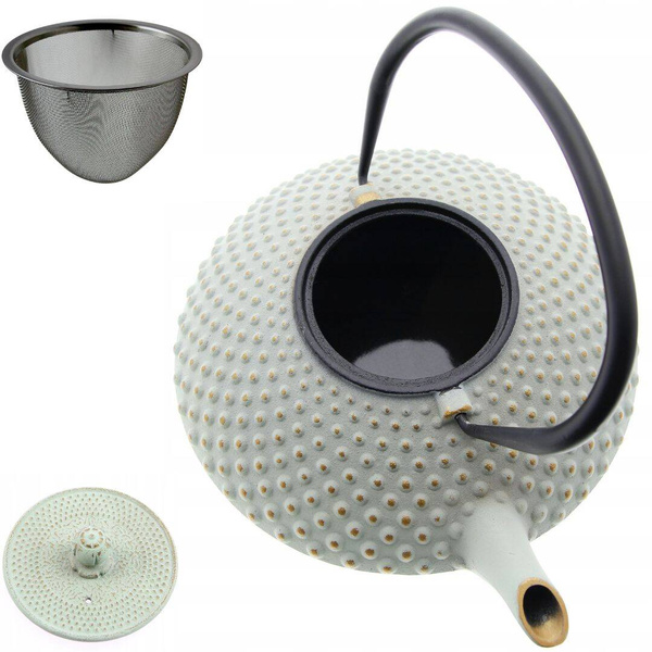 CZAJNIK ŻELIWNY 1,25L IMBRYK ZAPARZACZ DO HERBATY + 2x CZARKI + PODKŁADKA