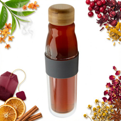 BIDON BUTELKA TERMICZNA SZKLANA EKO 450 ml KUBEK