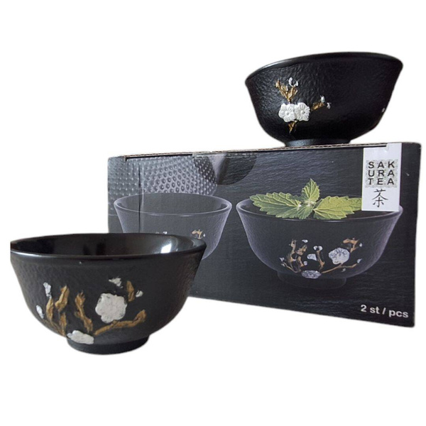 CZARKI ŻELIWNE 2 FILIŻANKI ZESTAW ŻELIWNY DO HERBATY 10 0ml EMALIOWANE