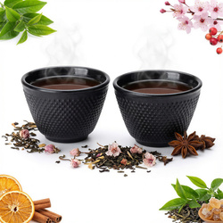 ŻELIWNE 2x CZARKI FILIŻANKI DO HERBATY KOMPLET