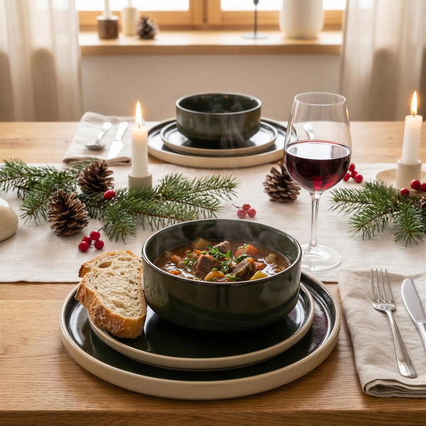 SERWIS OBIADOWY KOMPLET TALERZY 18EL. ZASTAWA OBIADOWA ZESTAW NA 6 OSÓB