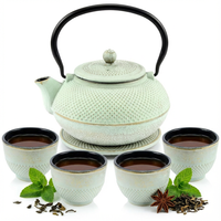 CZAJNIK IMBRYK ŻELIWNY 1,5L ZESTAW 5 SZT. MIĘTOWY Ø 18 CM DO HERBATY