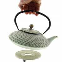 CZAJNIK ŻELIWNY 1,25L IMBRYK ZAPARZACZ DO HERBATY + 2x CZARKI + PODKŁADKA