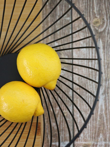 KOSZYK METALOWY CZARNY DRUCIANY NA OWOCE OZDOBNY