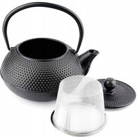 CZAJNIK IMBRYK ŻELIWNY 0.8L ZAPARACZ DO HERBATY + 2 CZARKI PODKŁADKA ŻELWNA