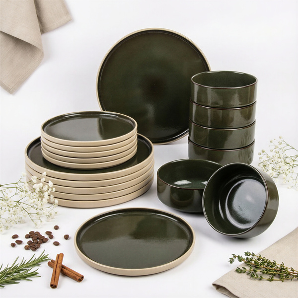 SERWIS OBIADOWY KOMPLET TALERZY 18EL. ZASTAWA OBIADOWA ZESTAW NA 6 OSÓB