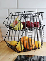 KOSZYK METALOWY PIĘTROWY CZARNY NA WARZYWA OWOCE
