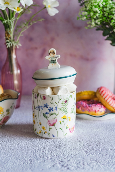 POJEMNIK CERAMICZNY SŁOIK DO PRZECHOWYWANIA PRZYSMAKÓW PANI KWIATEK 1,25