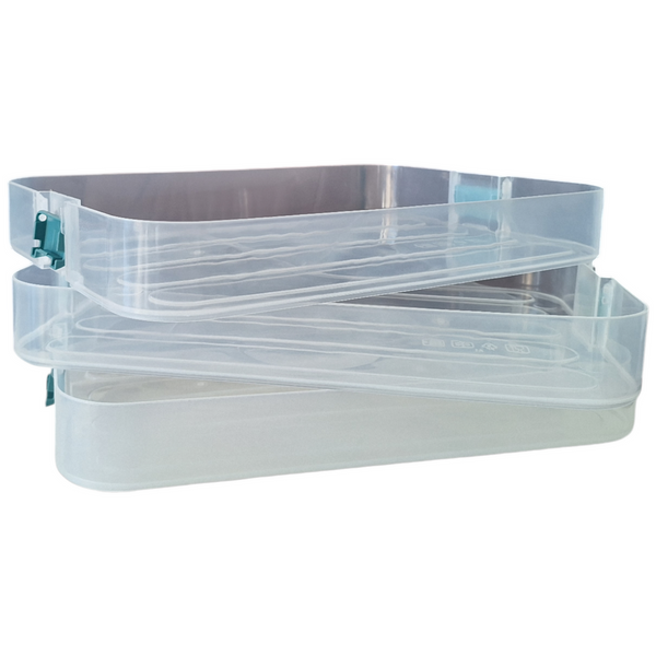 POJEMNIKI ORGANIZER PUDEŁKO POZIOMOWE DO PIEROGÓW WĘDLIN SERÓW ZESTAW 3W1