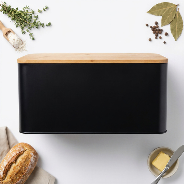 CHLEBAK POJEMNIK NA PIECZYWO CHLEB Z DESKĄ BAMBUS