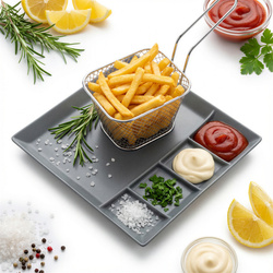 ZESTAW KOMPLET KOSZYK DO FRYTEK + PÓŁMISEK PATERA