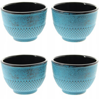 CZAJNIK 1,5L ŻELIWNY 4x CZARKI PODKŁADKA ZESTAW